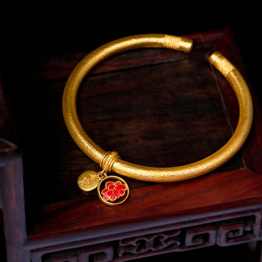 宫匠造办 十朝十美宫镯 明·国色天香黄金手镯 商品图1