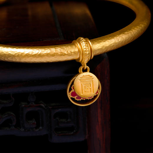宫匠造办 十朝十美宫镯 明·国色天香黄金手镯 商品图3