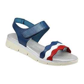 限时特价——西班牙原产优雅超舒适女士皮凉鞋12250-蓝白红法兰西风情