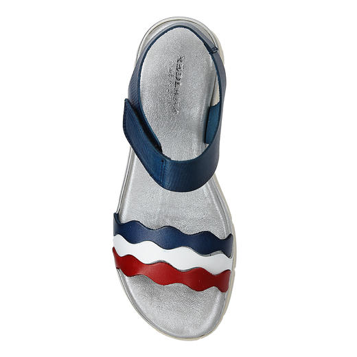 限时特价——西班牙原产优雅超舒适女士皮凉鞋12250-蓝白红法兰西风情 商品图2