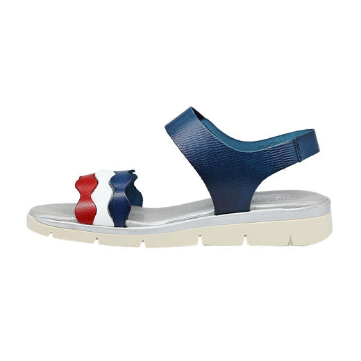 限时特价——西班牙原产优雅超舒适女士皮凉鞋12250-蓝白红法兰西风情 商品图3