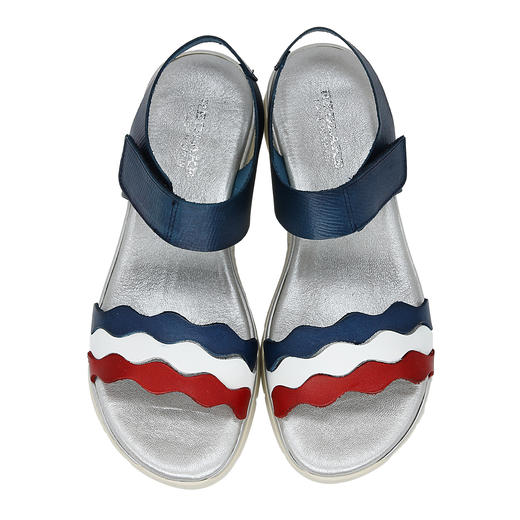 限时特价——西班牙原产优雅超舒适女士皮凉鞋12250-蓝白红法兰西风情 商品图5