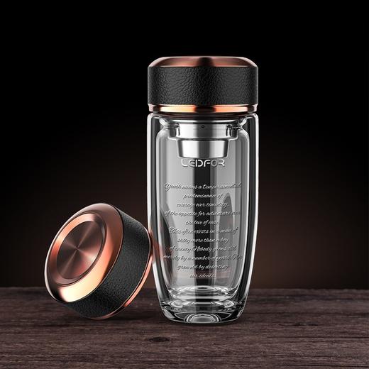 雷德夫双层玻璃杯男士 保温高档商务杯子办公室 水杯透明车载茶杯 滤茶器 防烫手 水杯 商品图2