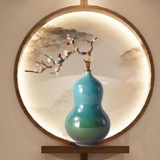 E-RX-RD5255/6145 珐琅+陶瓷葫芦新中式珐琅彩轻奢葫芦风水摆件家居陈设新房送礼 商品图2