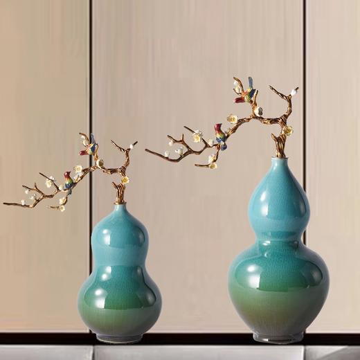 E-RX-RD5255/6145 珐琅+陶瓷葫芦新中式珐琅彩轻奢葫芦风水摆件家居陈设新房送礼 商品图1