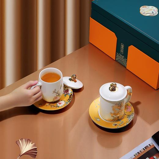 龙凤呈祥个人杯子情侣对杯陶瓷国潮办公杯高档生日结婚年会送礼物 水杯 茶杯 茶具 商品图1