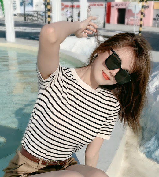 【百图lulu定制】【海魂衫】不过时的经典，“海魂衫”条纹T恤，凉爽舒适曲珠面料 商品图2