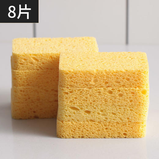 【8片装】洗碗海绵木浆棉 厨房用品不沾油木浆海绵块吸水清洁工具 商品图8