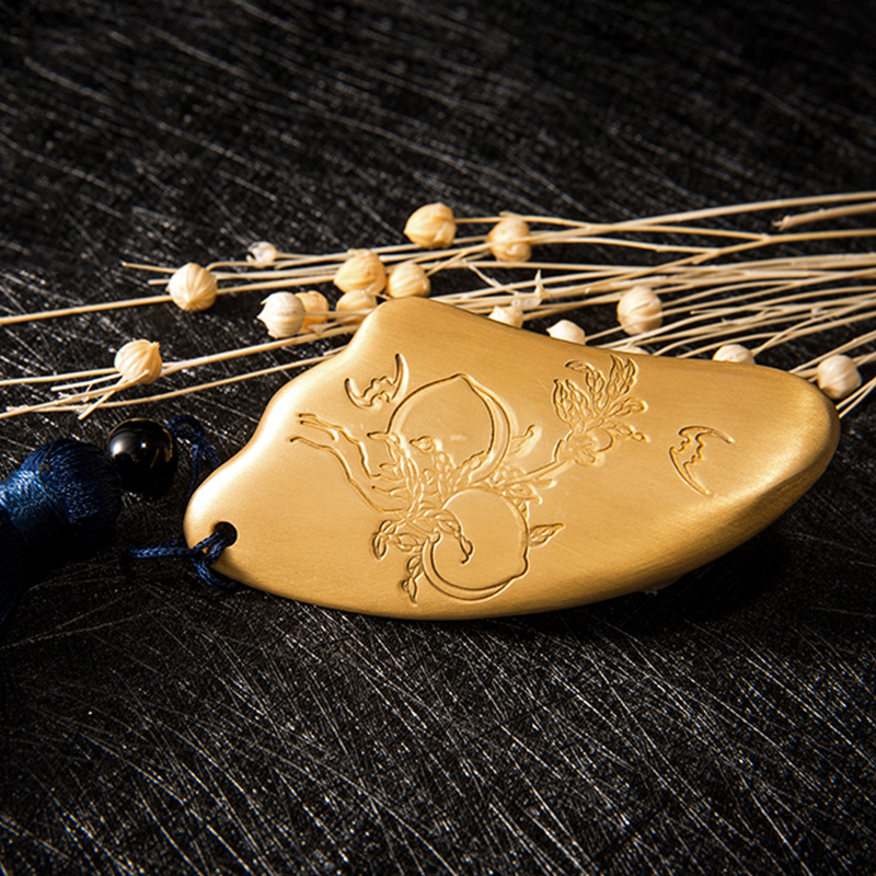 正安国货 花开满福铜制刮痧板 百年非遗铜艺制作
