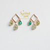SpoiledBrat Jewelry几何造型三色宝石绿玉髓橄榄石葡萄晶耳环 商品缩略图0