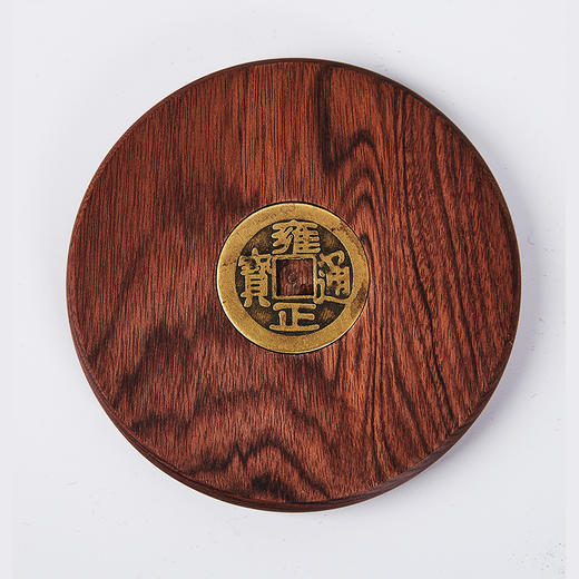 圆形五帝铜钱酸枝&紫光檀杯垫套装 商品图1