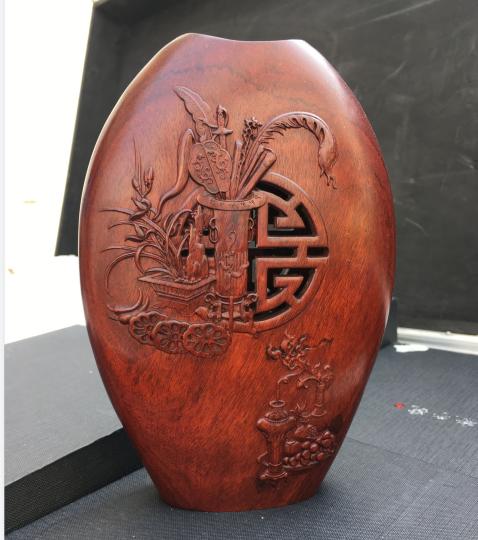 多福平安°非洲酸枝花瓶 商品图0