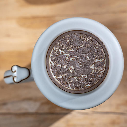 【活瓷陶器】云龙如意陶瓷高杯 460ml 商品图2