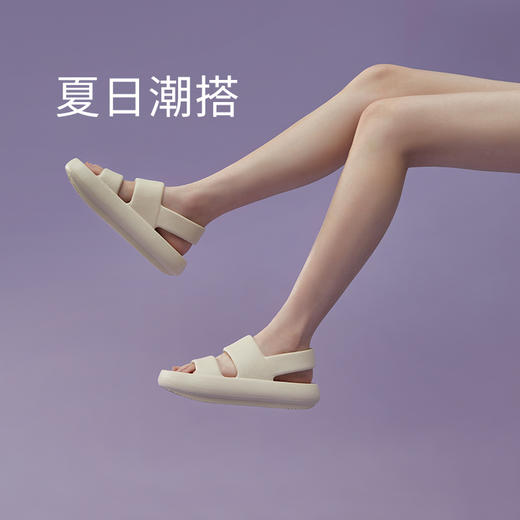 （纯色）【李佳琦推荐】优调XT917凉鞋时尚潮流外穿厚底女夏季柔软平底情侣百搭男士 商品图1