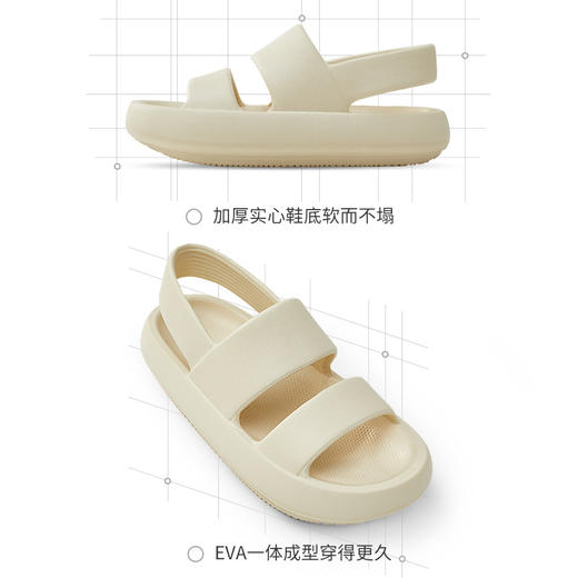 （纯色）【李佳琦推荐】优调XT917凉鞋时尚潮流外穿厚底女夏季柔软平底情侣百搭男士 商品图4