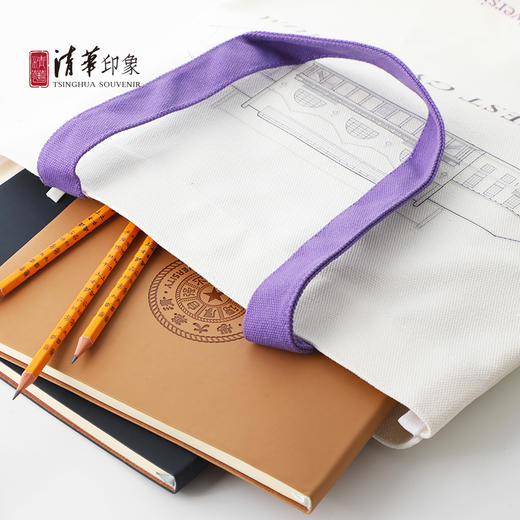 清华建筑风加厚帆布包 商品图4