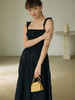 HeyDress吊带裙小黑裙礼服裙女夏季设计感褶皱连衣裙收腰法式长裙吊带裙子 商品缩略图0