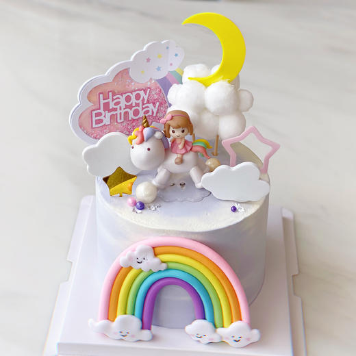 彩虹独角兽 · 童趣奶油蛋糕 商品图0