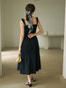 HeyDress吊带裙小黑裙礼服裙女夏季设计感褶皱连衣裙收腰法式长裙吊带裙子 商品缩略图1