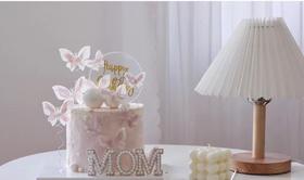 蝴蝶主题蛋糕 三层新鲜水果夹心