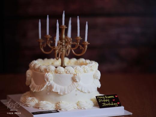 「纯白·复古烛台蜡烛」100%动物奶油（附图6寸·提前8小时预订） 商品图3