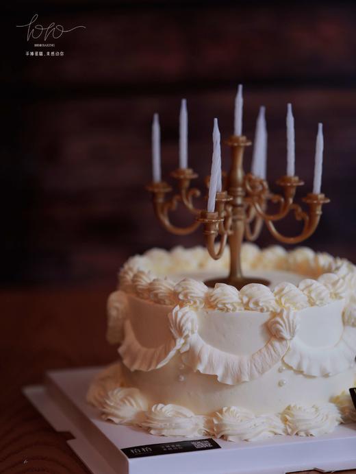 「纯白·复古烛台蜡烛」100%动物奶油（附图6寸·提前8小时预订） 商品图1