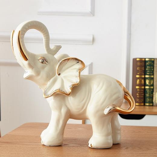 宫廷瓷 中号 大号勾鼻象摆件 宫廷瓷 中号大号仰鼻象摆件 家居客厅电视 柜玄关摆件乔迁礼开业礼 象 摆件 商品图3