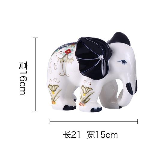 手彩青花 象地中海花型 新中式电视柜酒柜客厅玄关家居装饰品工艺品摆件 时尚 精美 大象 摆件 商品图2