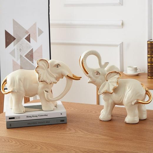 宫廷瓷 中号 大号勾鼻象摆件 宫廷瓷 中号大号仰鼻象摆件 家居客厅电视 柜玄关摆件乔迁礼开业礼 象 摆件 商品图2
