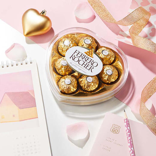 费列罗榛果威化巧克力100g/040266 心形礼盒8粒装多重滋味层层用心 商品图3