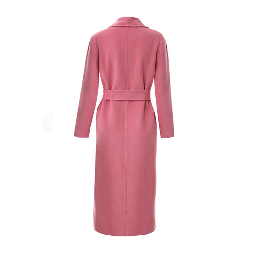 EITIE爱特爱春季新款时尚气质双排扣收腰长款羊毛呢大衣外套6114801 商品图12