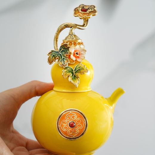 精品罗比罗丹 珐琅彩酒具套装 葫芦陶瓷酒具礼盒装福禄如意酒具 酒器 葫芦精品 商品图5