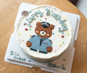 浮雕手绘警察小熊（需提前6小时预定）