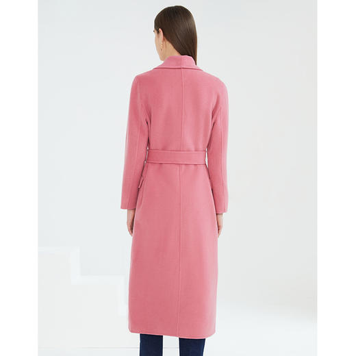 EITIE爱特爱春季新款时尚气质双排扣收腰长款羊毛呢大衣外套6114801 商品图8