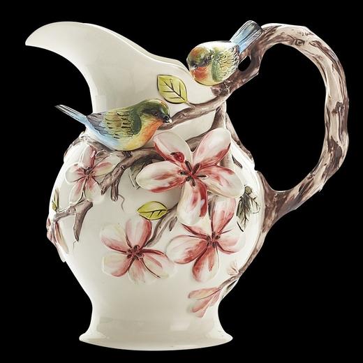 大号花瓶陶瓷装饰水罐现代时尚欧式花插大花瓶鲜花水培国画花鸟 摆件 花器 商品图6