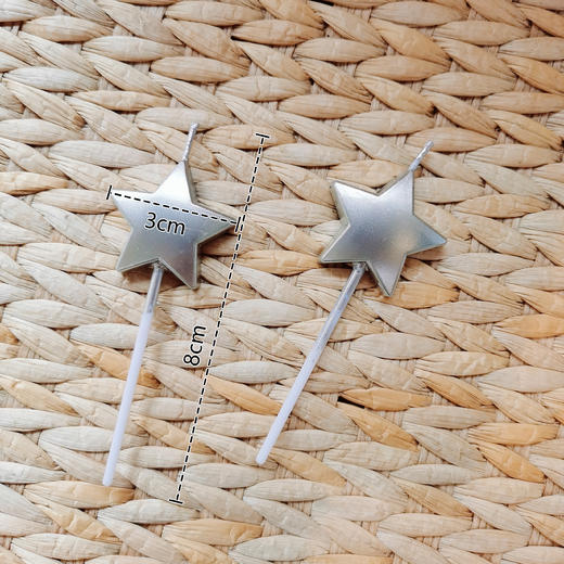 银色星星蜡烛一支 商品图1