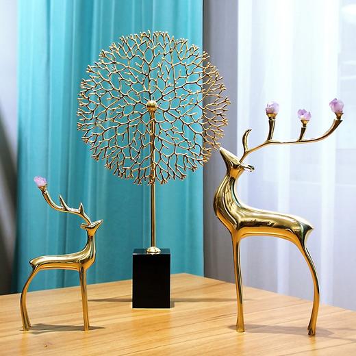 北欧轻奢纯铜梅花鹿摆件家居客厅玄关书房美式桌面酒柜全铜装饰品 纯铜 摆件 时尚 鹿 铜艺 商品图1