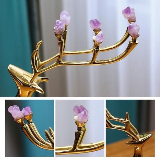 北欧轻奢纯铜梅花鹿摆件家居客厅玄关书房美式桌面酒柜全铜装饰品 纯铜 摆件 时尚 鹿 铜艺 商品图3