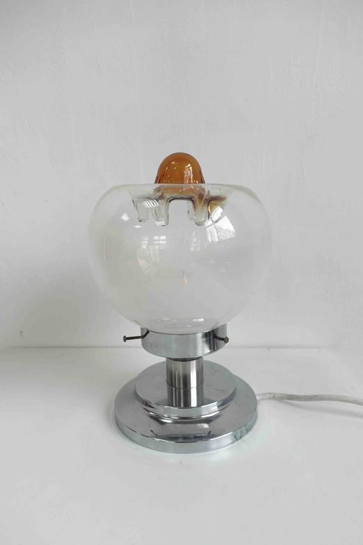 【在仓】意大利60s中古Murano吹制艺术玻璃台灯 镀铬底座 商品图2