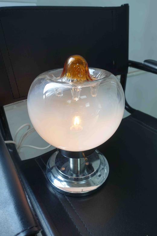 【在仓】意大利60s中古Murano吹制艺术玻璃台灯 镀铬底座 商品图1
