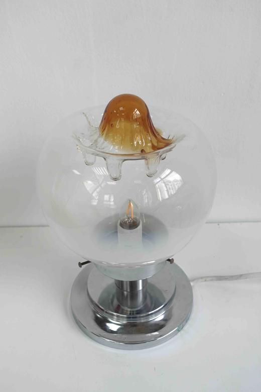 【在仓】意大利60s中古Murano吹制艺术玻璃台灯 镀铬底座 商品图5