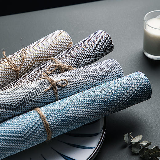 雅伊秀特斯林提花西餐垫简约环保PVC菱形餐垫杯垫防水防烫隔热垫【不支持补差，非质量问题不退不换】S 商品图5