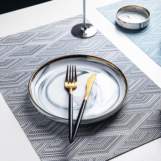 雅伊秀特斯林提花西餐垫简约环保PVC菱形餐垫杯垫防水防烫隔热垫【不支持补差，非质量问题不退不换】S 商品图3