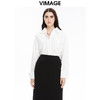 VIMAGE纬漫纪秋冬新款简V领约百搭长袖衬衫衬衣女上衣V1609213 商品缩略图3