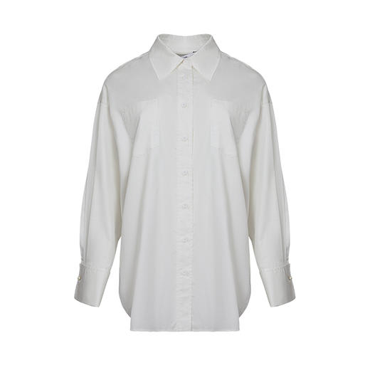 VIMAGE纬漫纪秋冬新款简V领约百搭长袖衬衫衬衣女上衣V1609213 商品图5