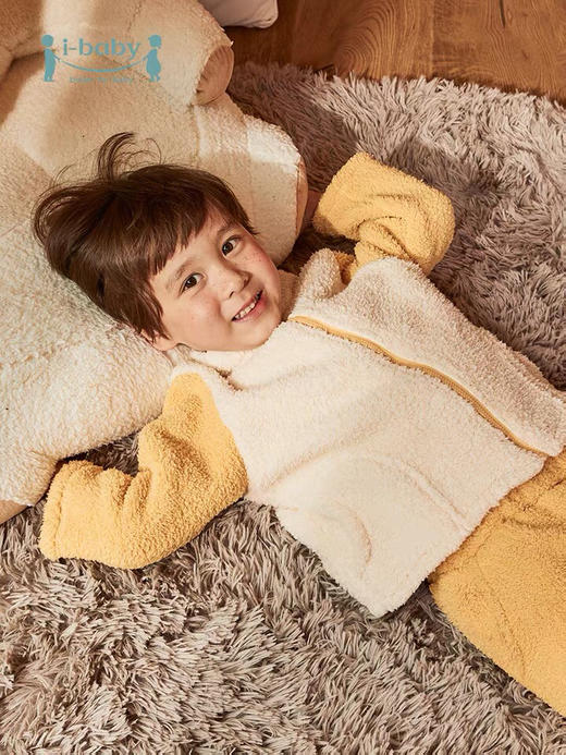 【内购】ibaby×outlast太空科技恒温儿童 保暖立领套装 家居服秋冬新款泰迪绒居家睡衣舒适春秋外穿 商品图2