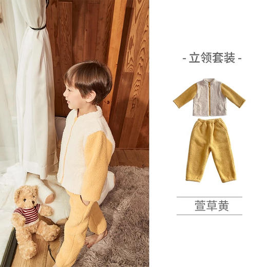 【内购】ibaby×outlast太空科技恒温儿童 保暖立领套装 家居服秋冬新款泰迪绒居家睡衣舒适春秋外穿 商品图6
