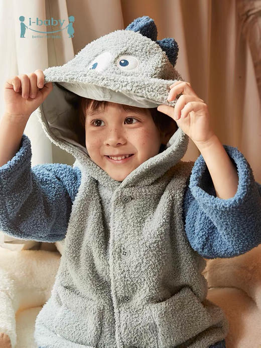 【58元任选2件】ibaby×outlast太空科技恒温家居服 秋冬新款儿童睡衣泰迪绒居家可爱卡通春秋套装 商品图8