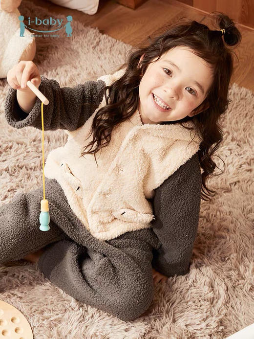 【58元任选2件】ibaby×outlast太空科技恒温家居服 秋冬新款儿童睡衣泰迪绒居家可爱卡通春秋套装 商品图2