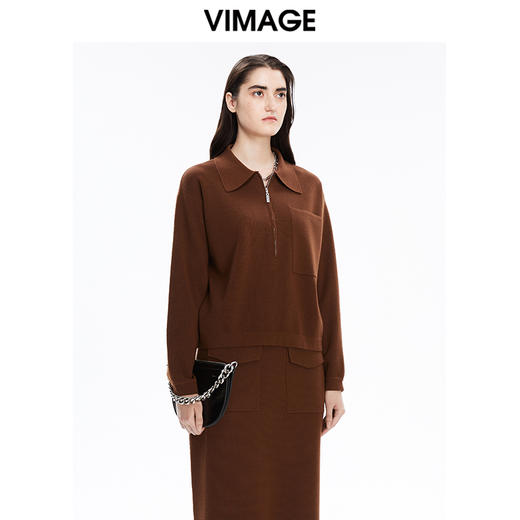 VIMAGE纬漫纪秋季新款时尚个性舒适保暖毛衣针织衫女V1601208 商品图2